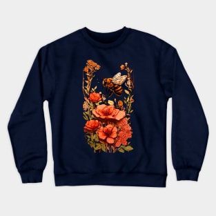 Flowers end Bee Crewneck Sweatshirt